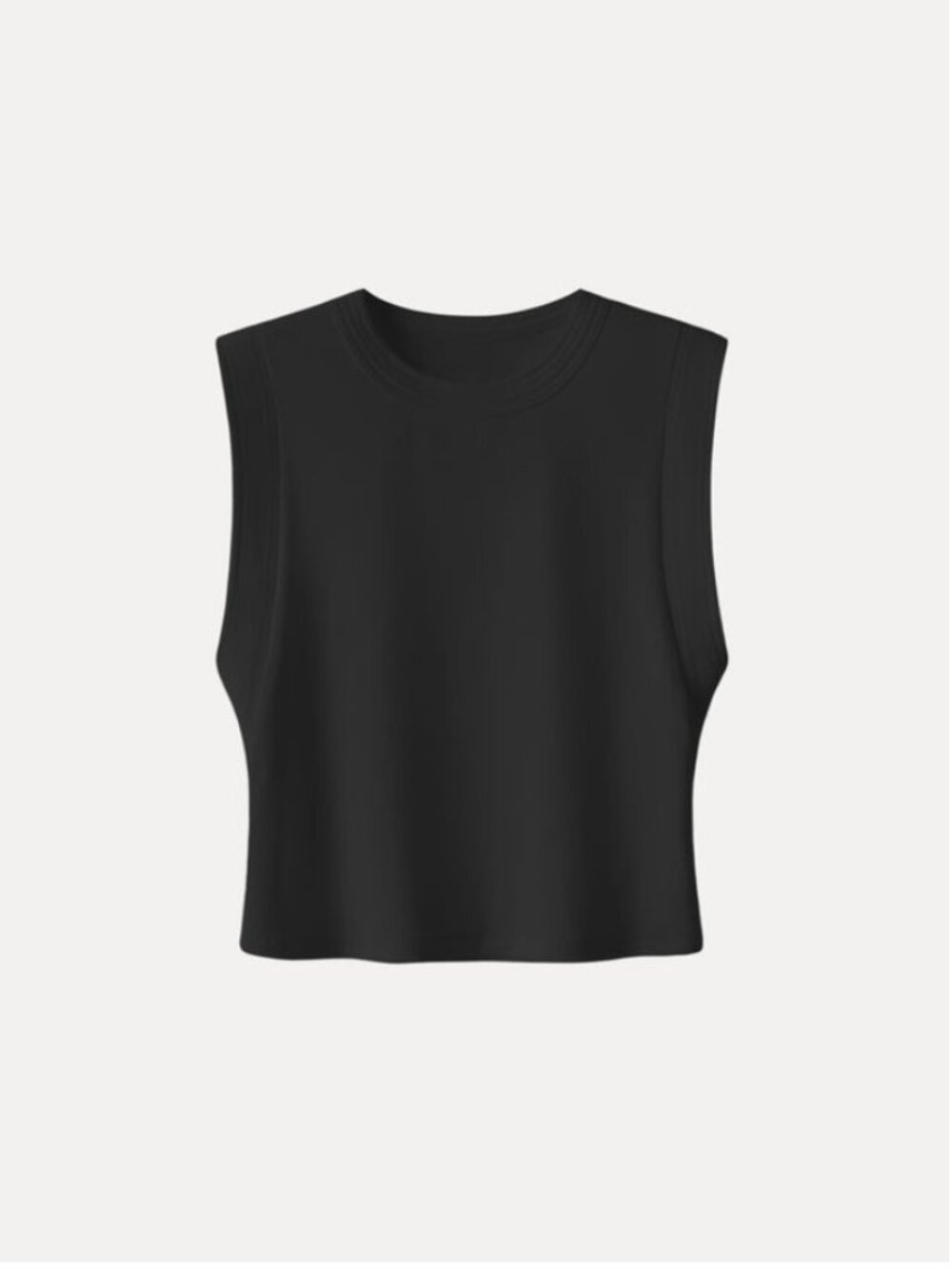 OGL OGLmove Soft Cotton Lyocell Cropped Wide Shoulder Tank Black M NWT